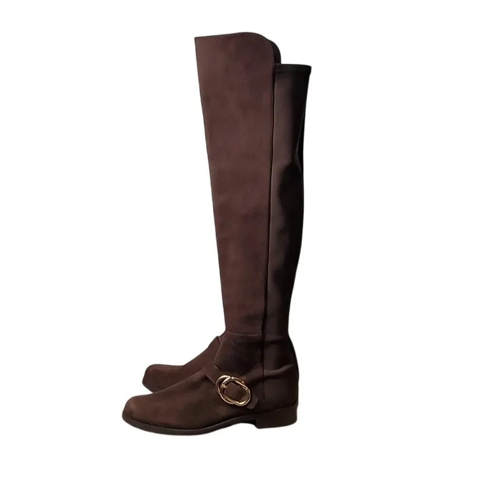 Stuart Weitzman 5050 Siella Walnut Suede Over -the-knee Boots size 6-6.5